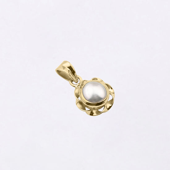 Original Pearl Moti Pendant in 18K Hallmark Gold from Myra Gems