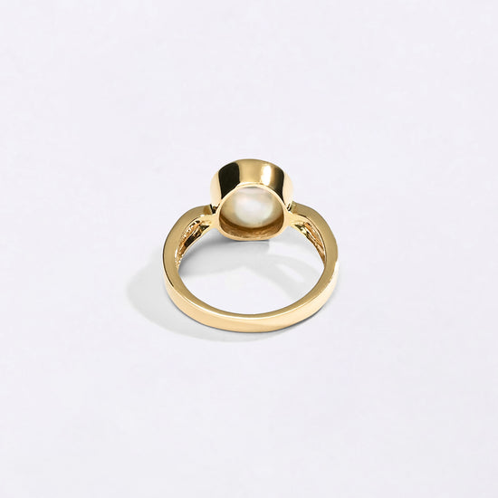 Keshi Pearl Ring in 18K Gold from Myra Gems