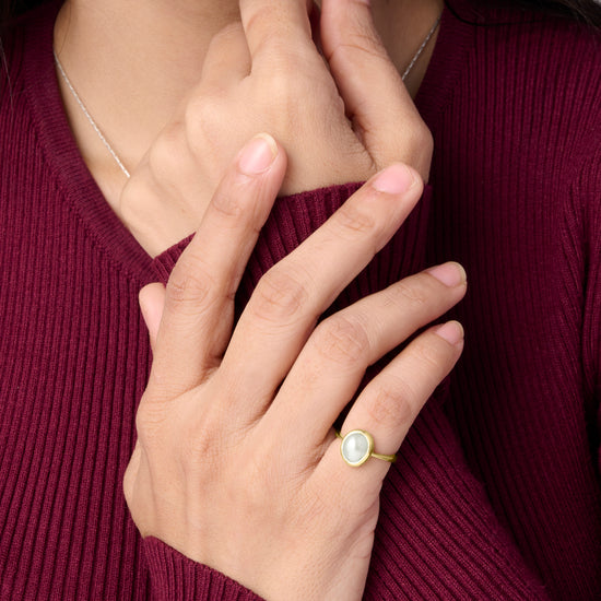 Uneven Pearl Ring In 18K Gold from Myra gems