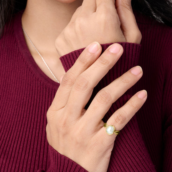 Keshi Pearl Ring in 18K Gold for Female from Myra Gems