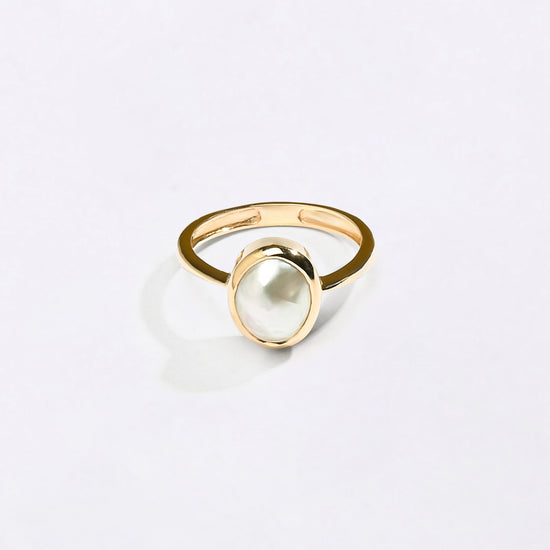 Uneven Pearl Ring In 18K Gold from Myra gems