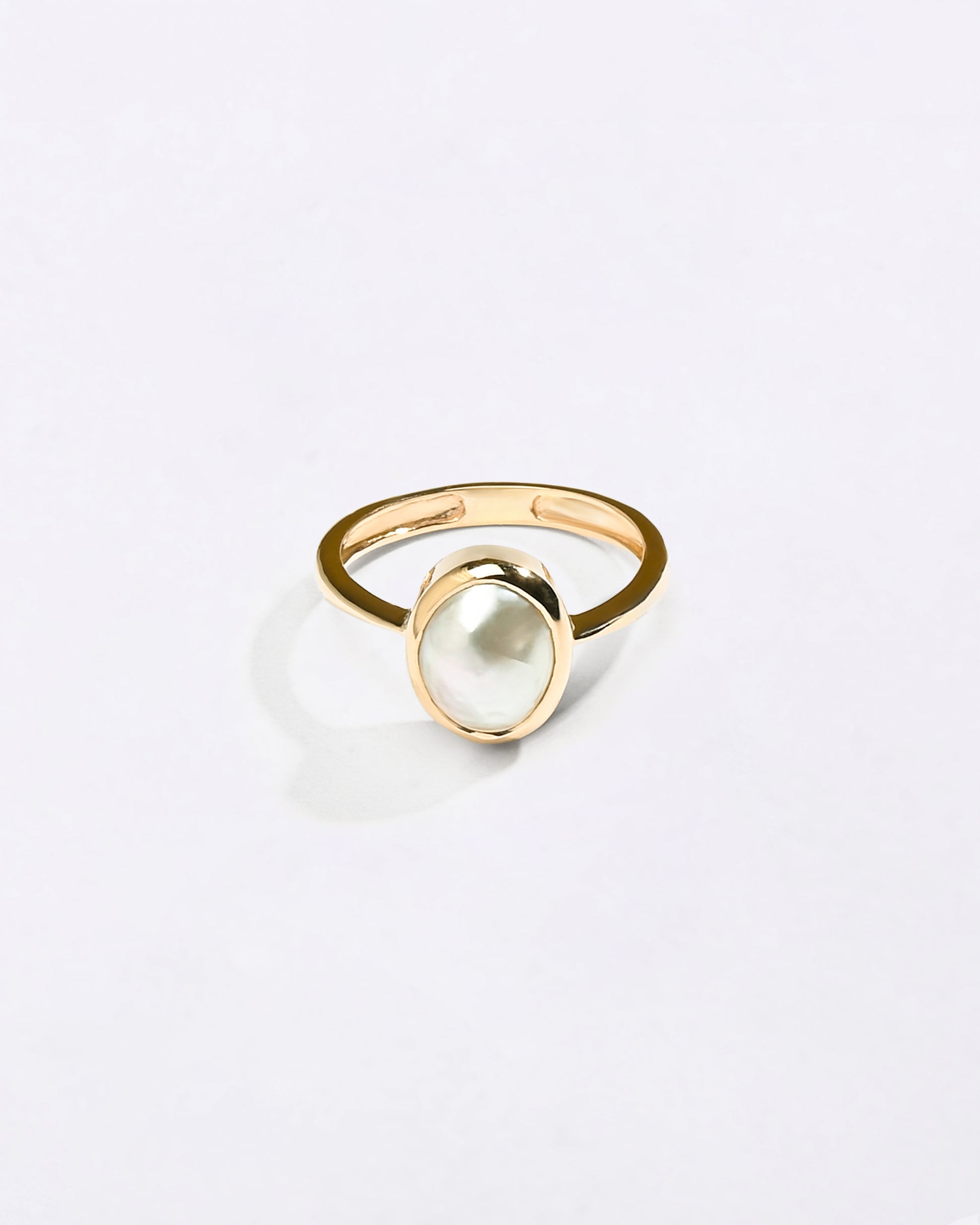 Uneven Pearl Ring In 18K Gold from Myra gems
