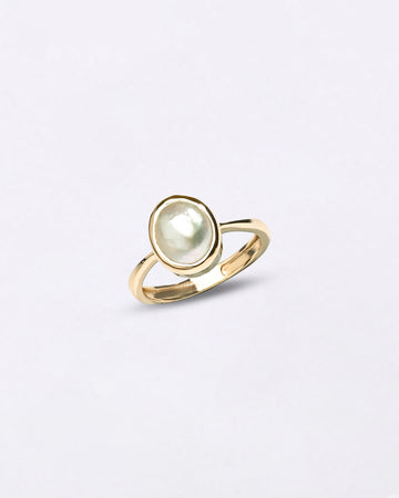 Uneven Pearl Ring In 18K Gold from Myra gems