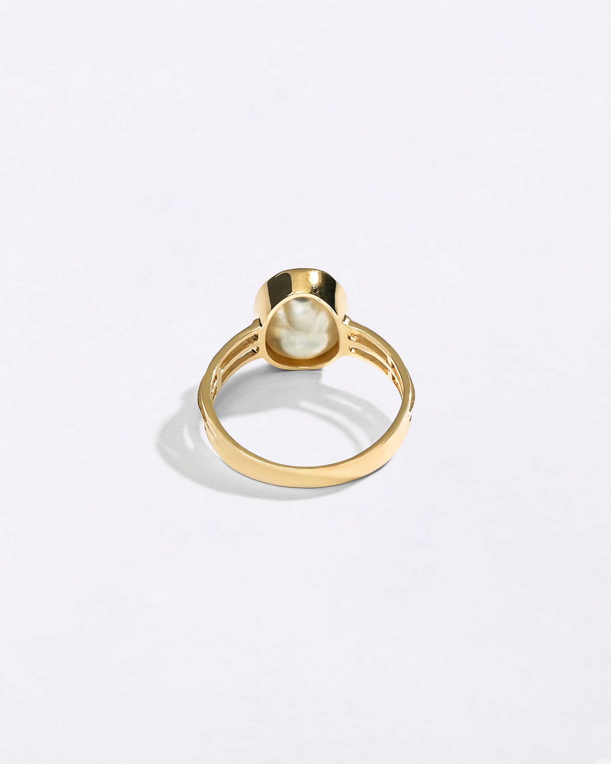 Keshi Pearl Ring in 18K Gold for Male from Myra Gems