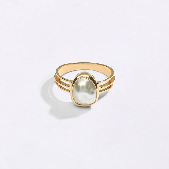 Keshi Pearl Ring in 18K Gold for Male from Myra Gems