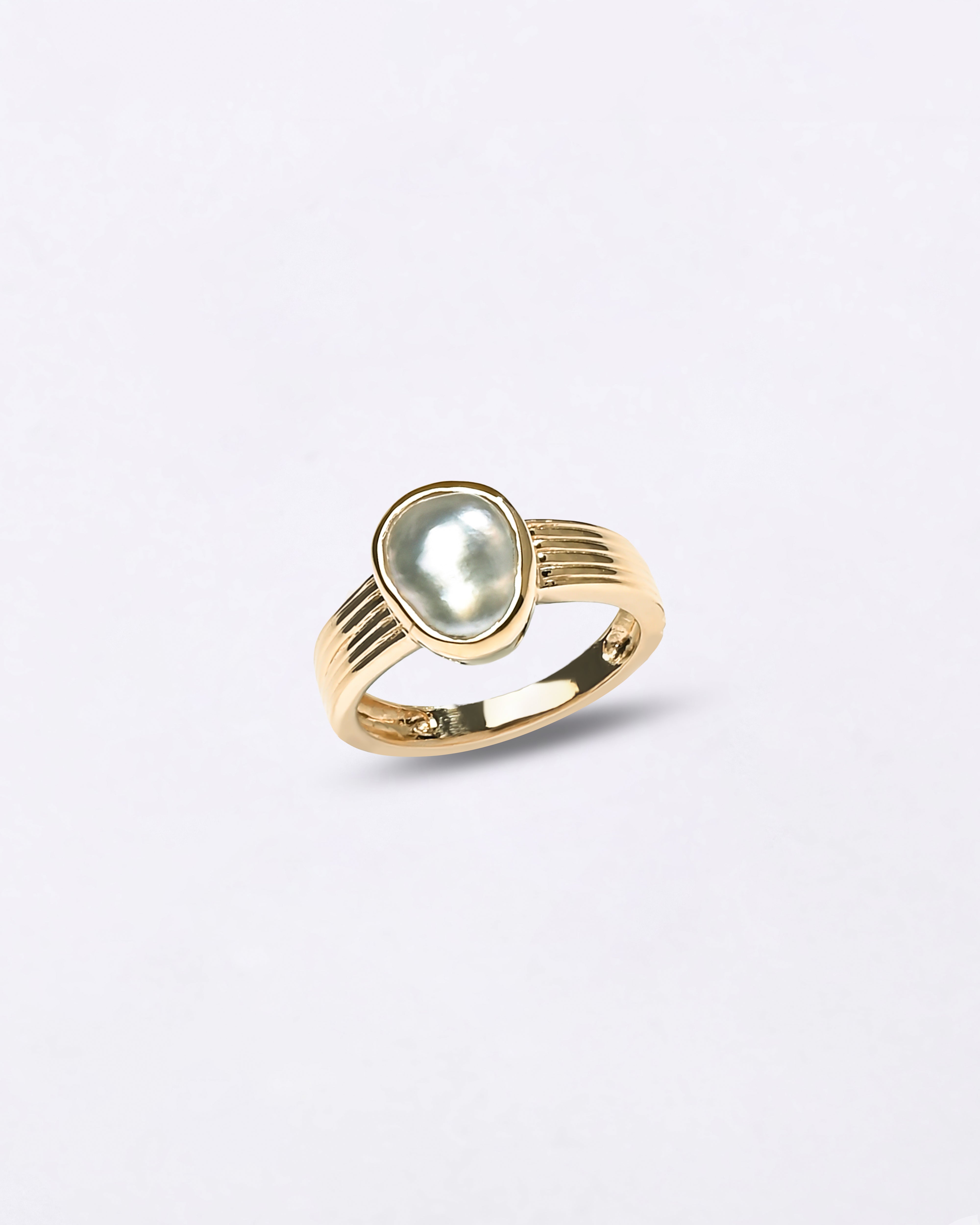 Magical Pearl (Moti) Ring in Gold - Uneven Shakti