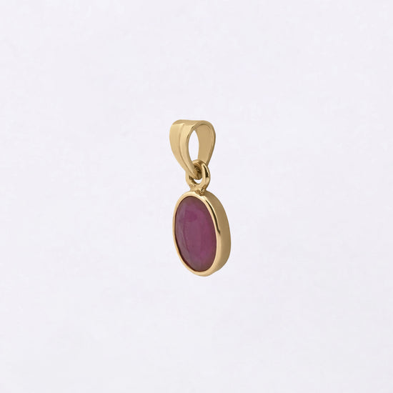 Plain Ruby Pendant in 750 Hallmark Gold from Myra Gems