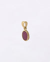 Plain Ruby Pendant in 750 Hallmark Gold from Myra Gems