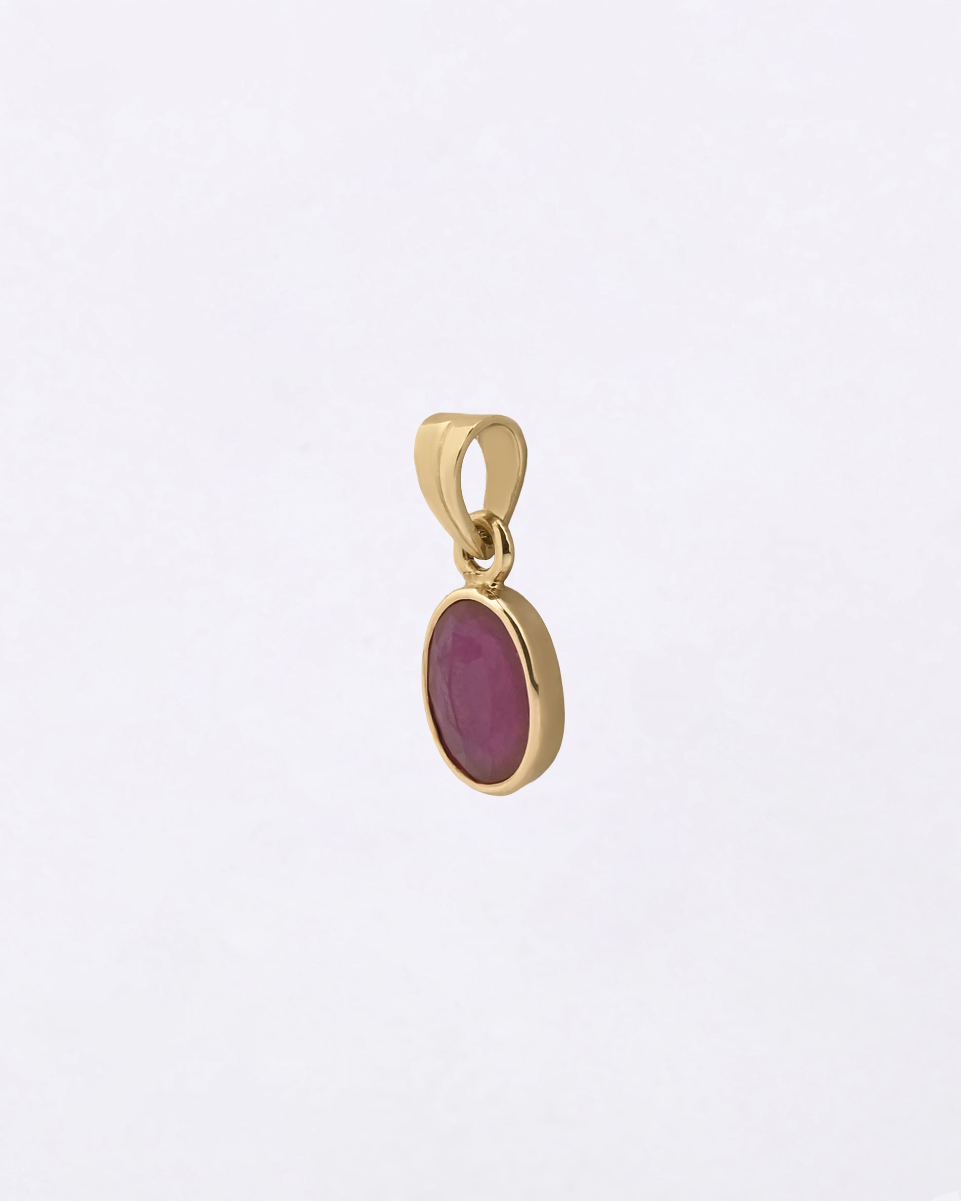 Plain Ruby Pendant in 750 Hallmark Gold from Myra Gems