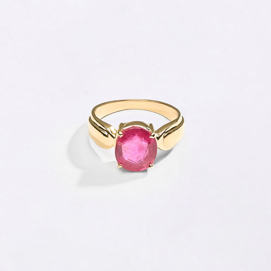 Rashi Wearing Ruby in Gold from Myra Gems