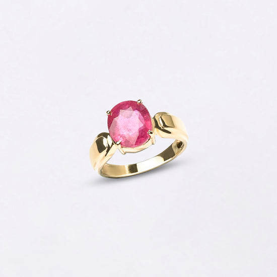 Rashi Wearing Ruby in Gold from Myra Gems