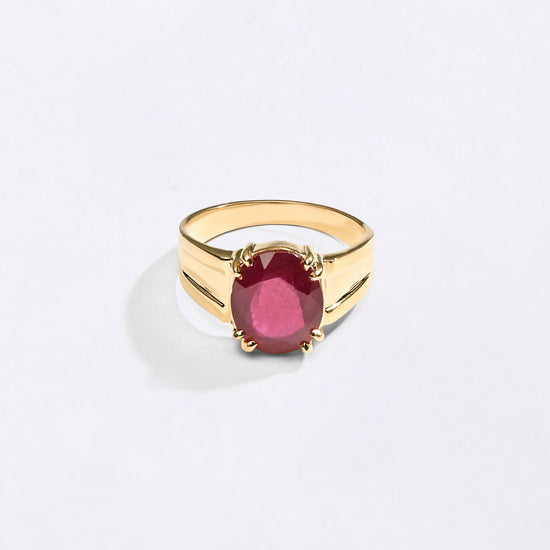 Red Color Ruby in 18K Gold Buy from Myra Gems