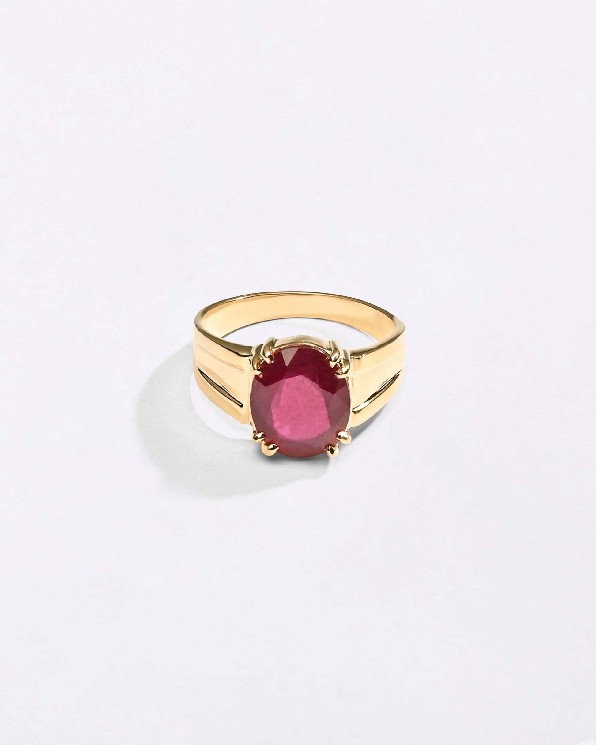 Red Color Ruby in 18K Gold Buy from Myra Gems