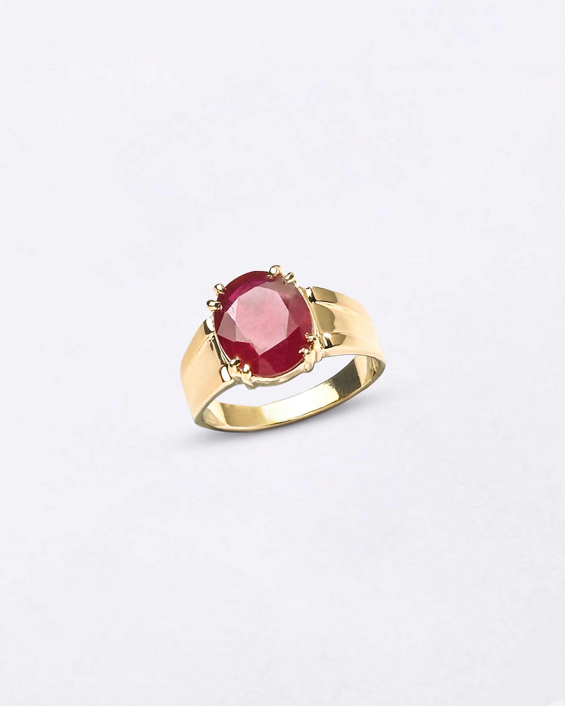 Red Color Ruby in 18K Gold Buy from Myra Gems