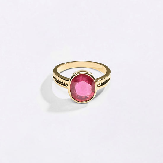 Unisex Designs for Rings in Ruby in 18K Gold Buy from Myra Gems