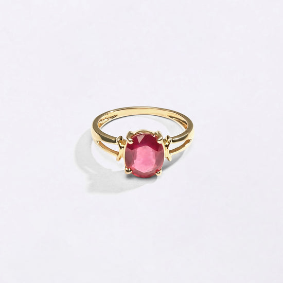 Benefits of Ruby Manik for Female in 18K Gold Buy from Myra Gems