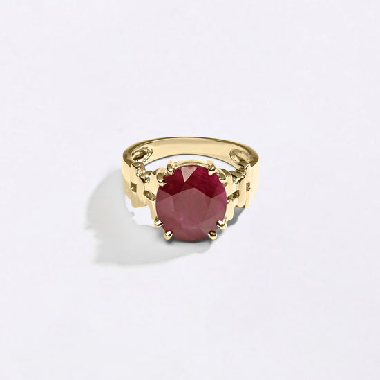 Gents Ring in Ruby in 18K Gold Buy from Myra Gems