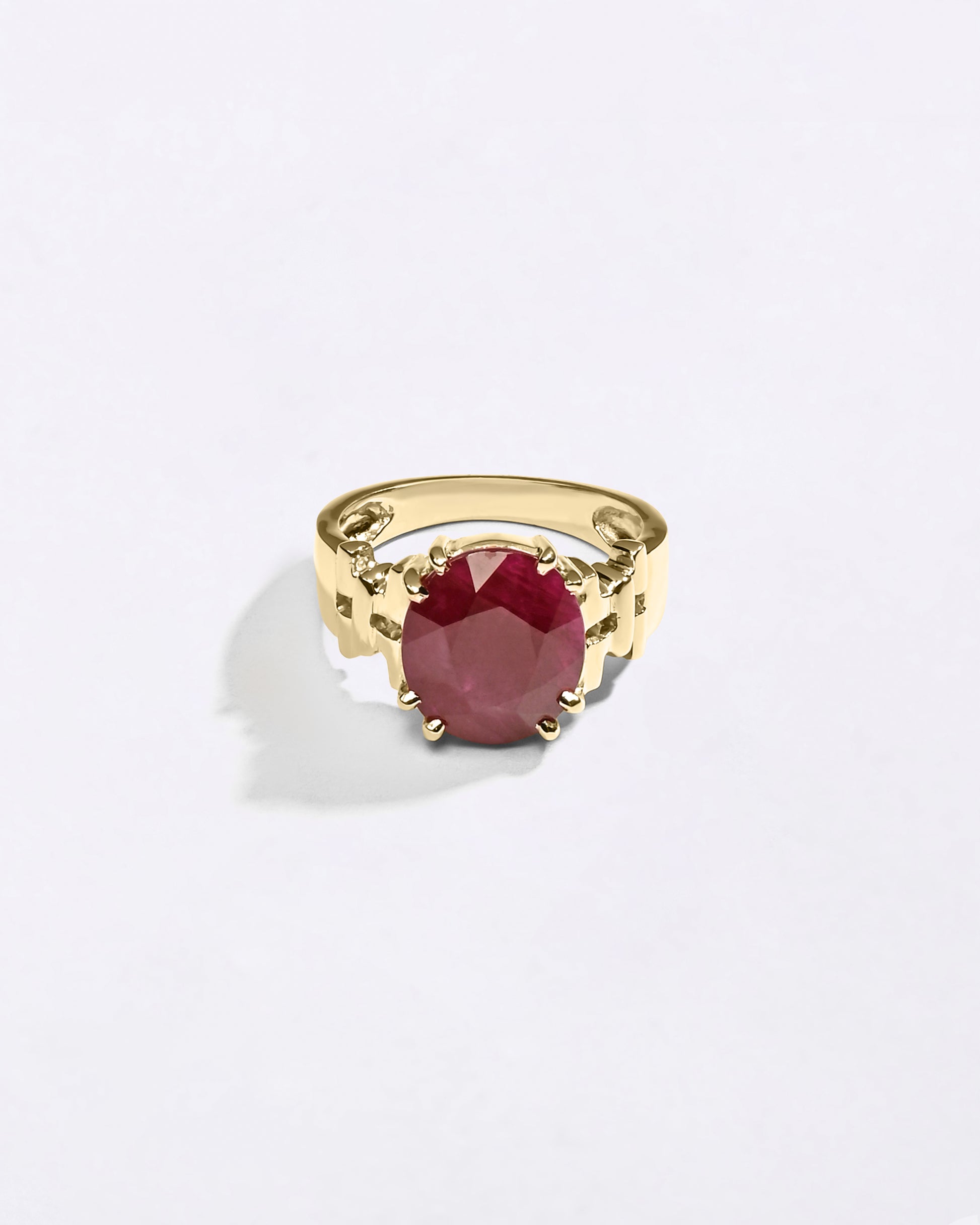 Gents Ring in Ruby in 18K Gold Buy from Myra Gems