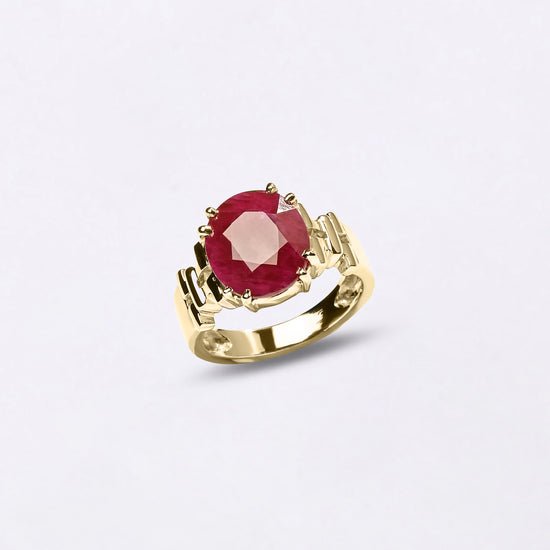 Gents Ring in Ruby in 18K Gold Buy from Myra Gems