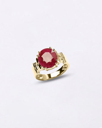 Gents Ring in Ruby in 18K Gold Buy from Myra Gems