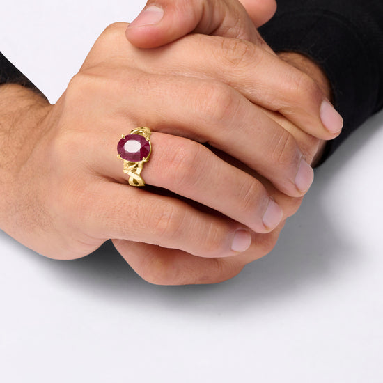 Stylish Ruby Ring Online in Male Designs from Myra Gems