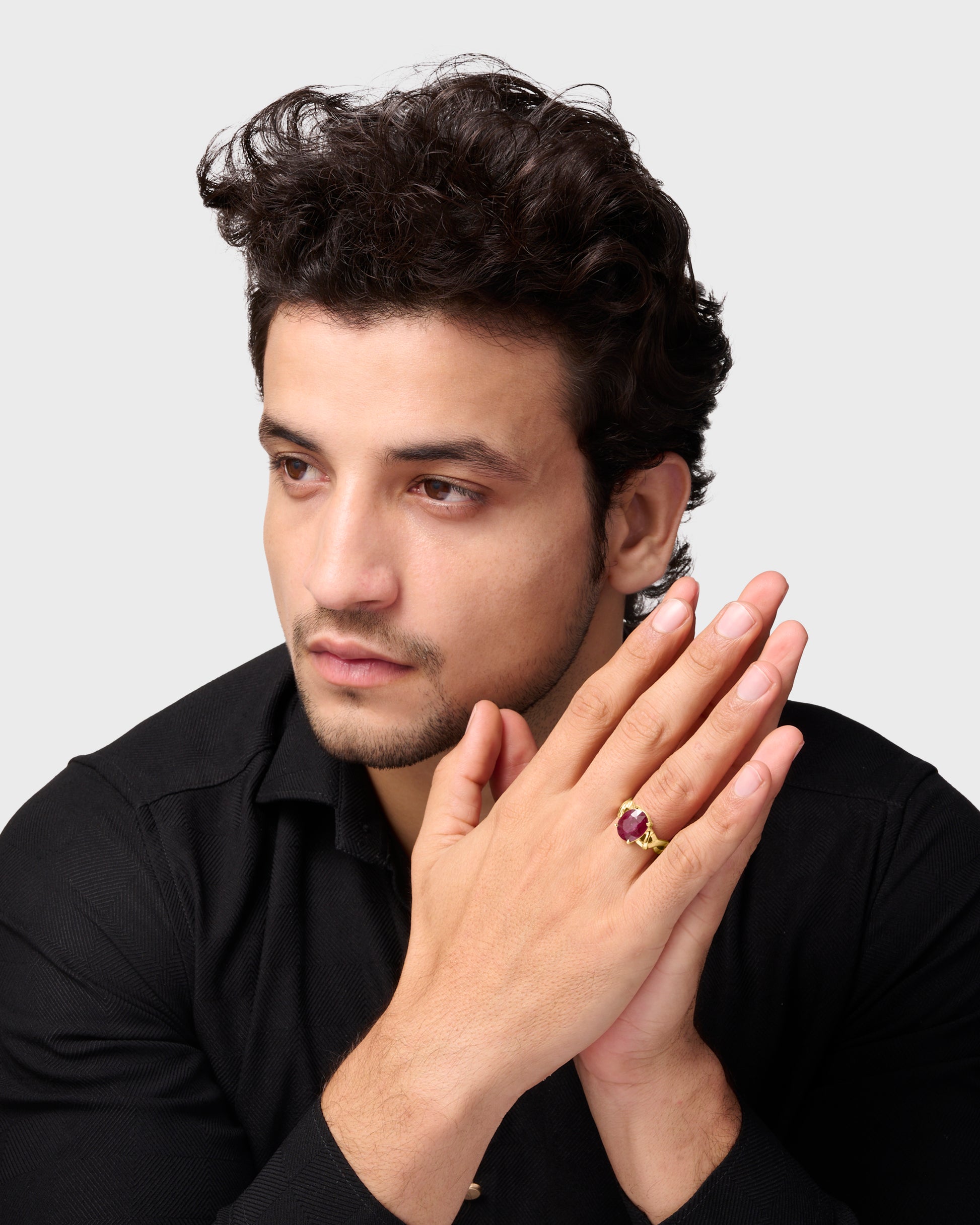 Stylish Ruby Ring Online in Male Designs from Myra Gems