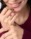 Pure Energy of Ruby Manik Ring in Hallmark Gold from Myra Gems
