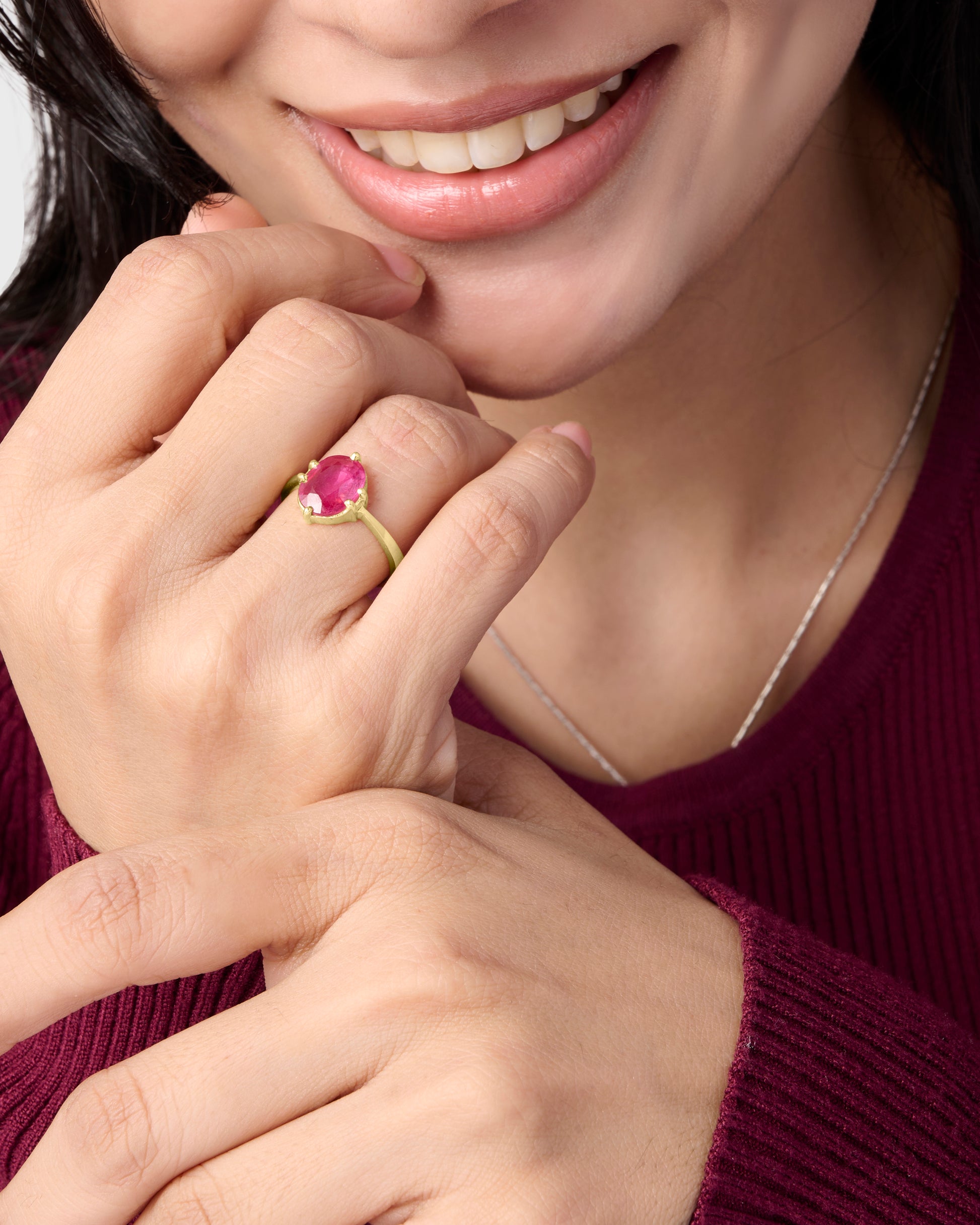 Pure Energy of Ruby Manik Ring in Hallmark Gold from Myra Gems