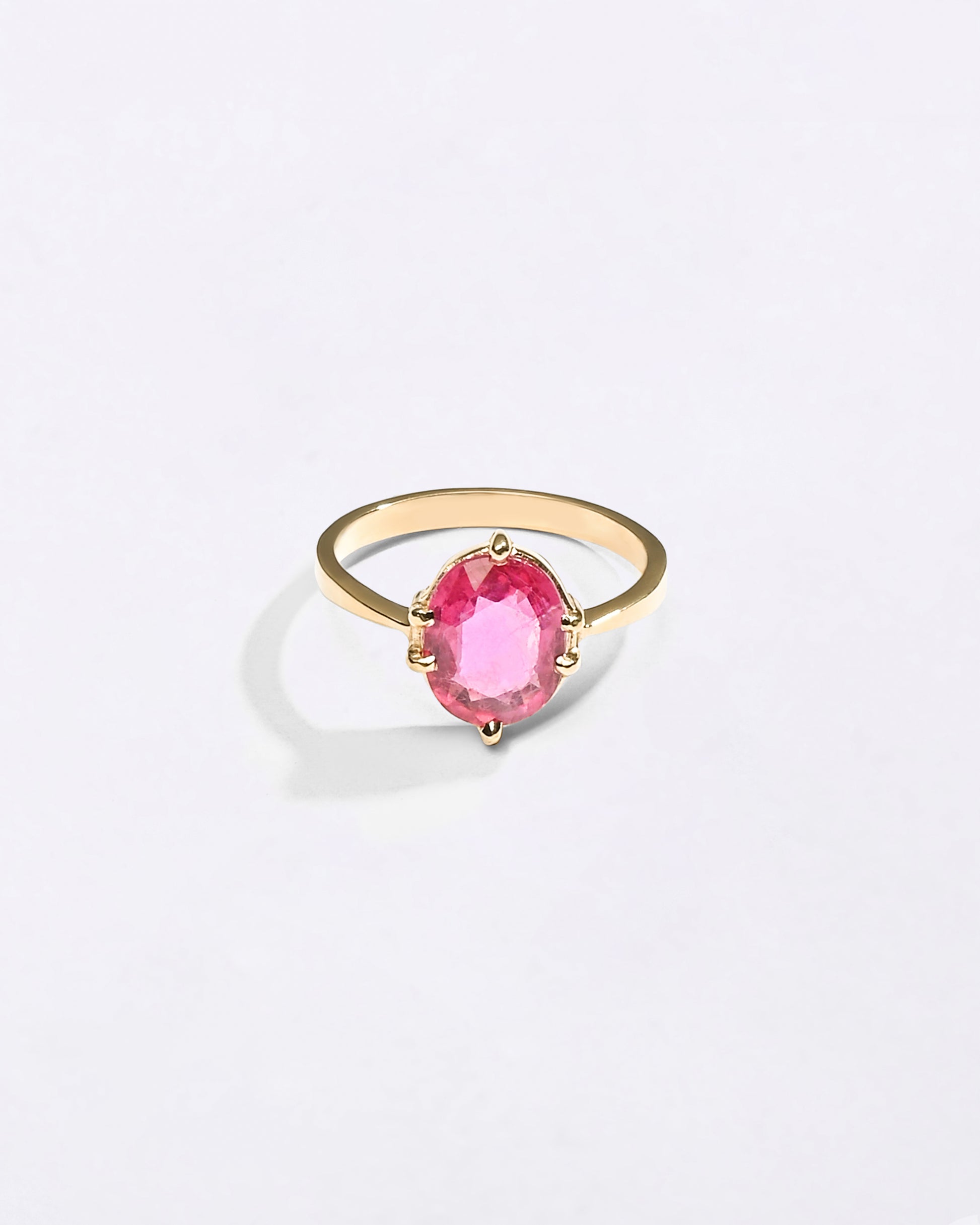 Pure Energy of Ruby Manik Ring in Hallmark Gold from Myra Gems