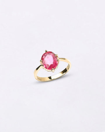 Pure Energy of Ruby Manik Ring in Hallmark Gold from Myra Gems