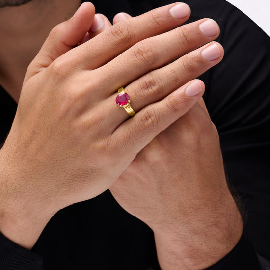 Astrology Ruby in Hallmark Gold from Myra Gems