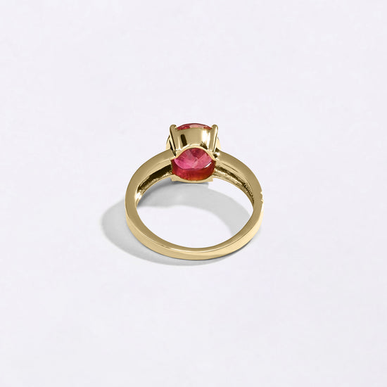 Male Wearing Ruby Ring for Love in 18K Gold from Myra Gems