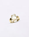 Elegant White Sapphire Gemstone 18K Gold Ring from Myra Gems