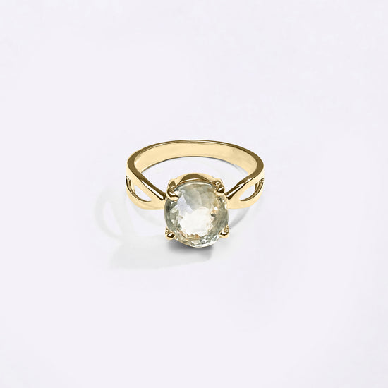 White Sapphire Desinger Ring in Gold from Myra Gems