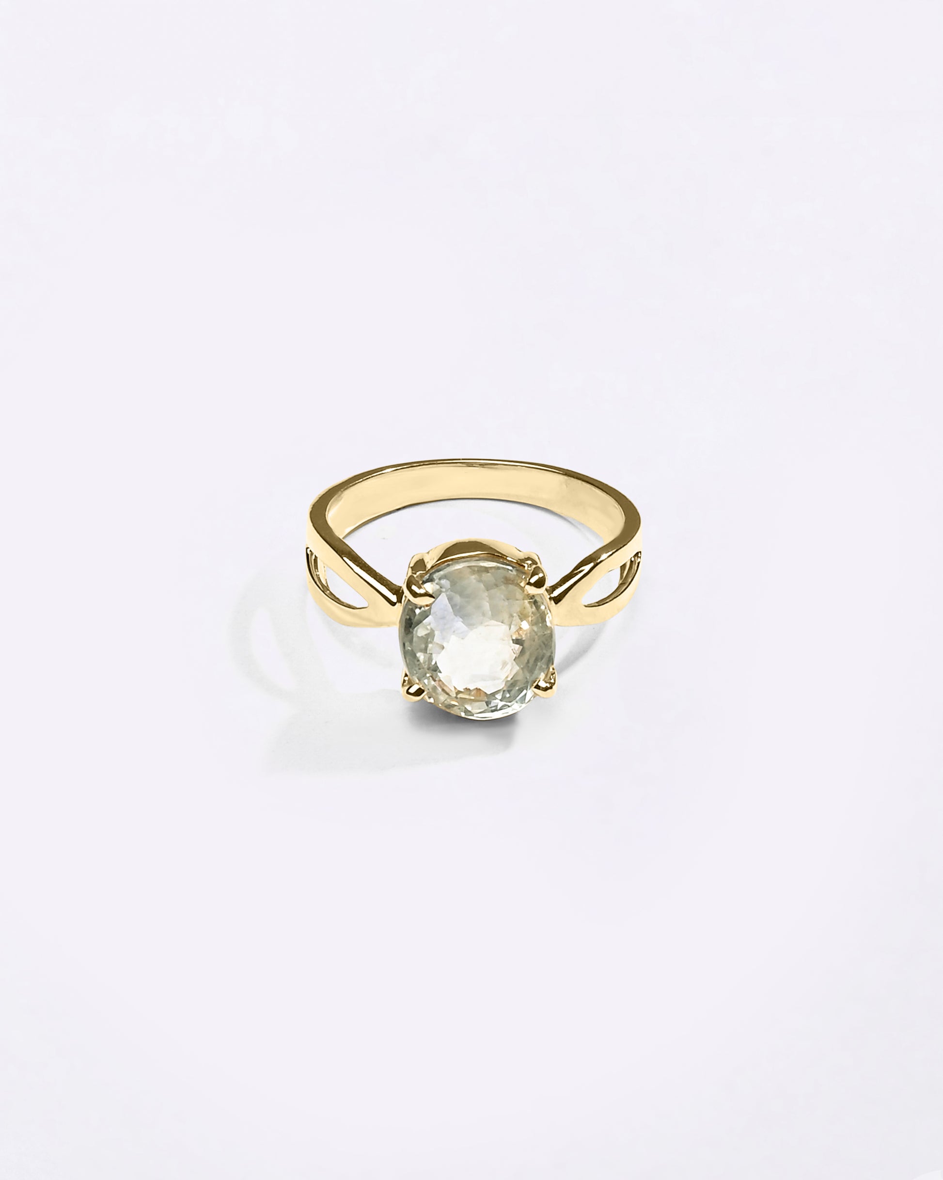 White Sapphire Desinger Ring in Gold from Myra Gems
