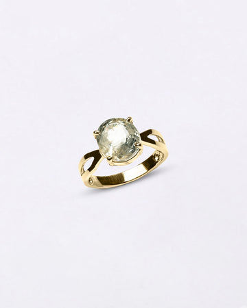 White Sapphire Desinger Ring in Gold from Myra Gems