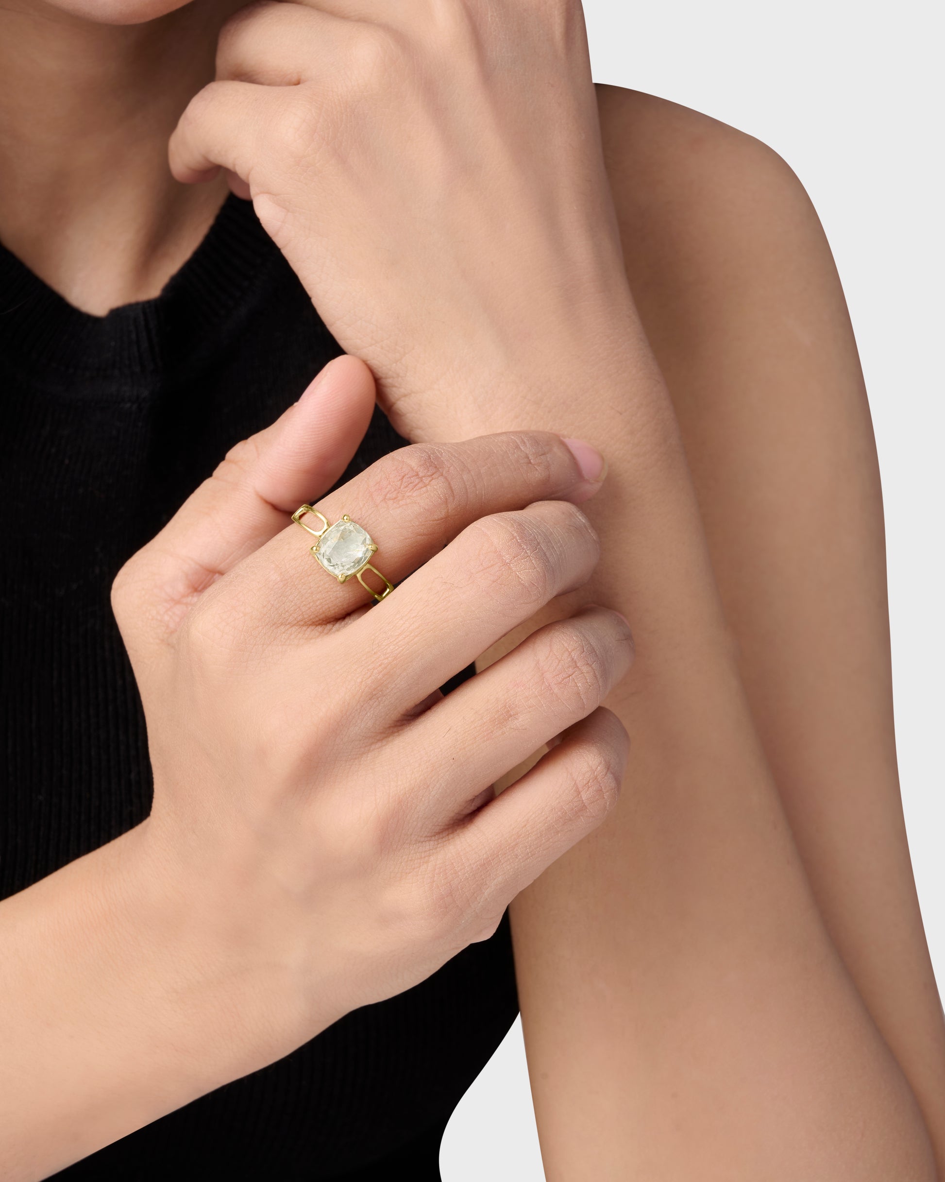 Pukhraj Gemstone 18K Gold Ring for Men from Myra Gems