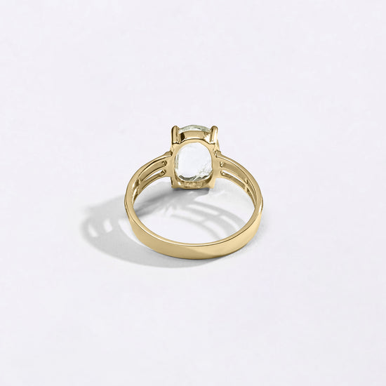 Bold White Sapphire Pukhraj Ring in 18K Gold from Myra Gems