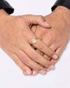 Bold White Sapphire Pukhraj Ring in 18K Gold from Myra Gems