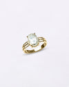 Bold White Sapphire Pukhraj Ring in 18K Gold from Myra Gems