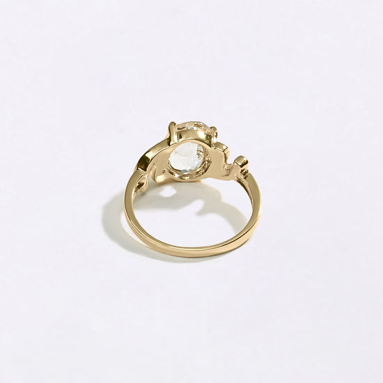 Royal White Sapphire Stone 18K Gold Ring from Myra Gems