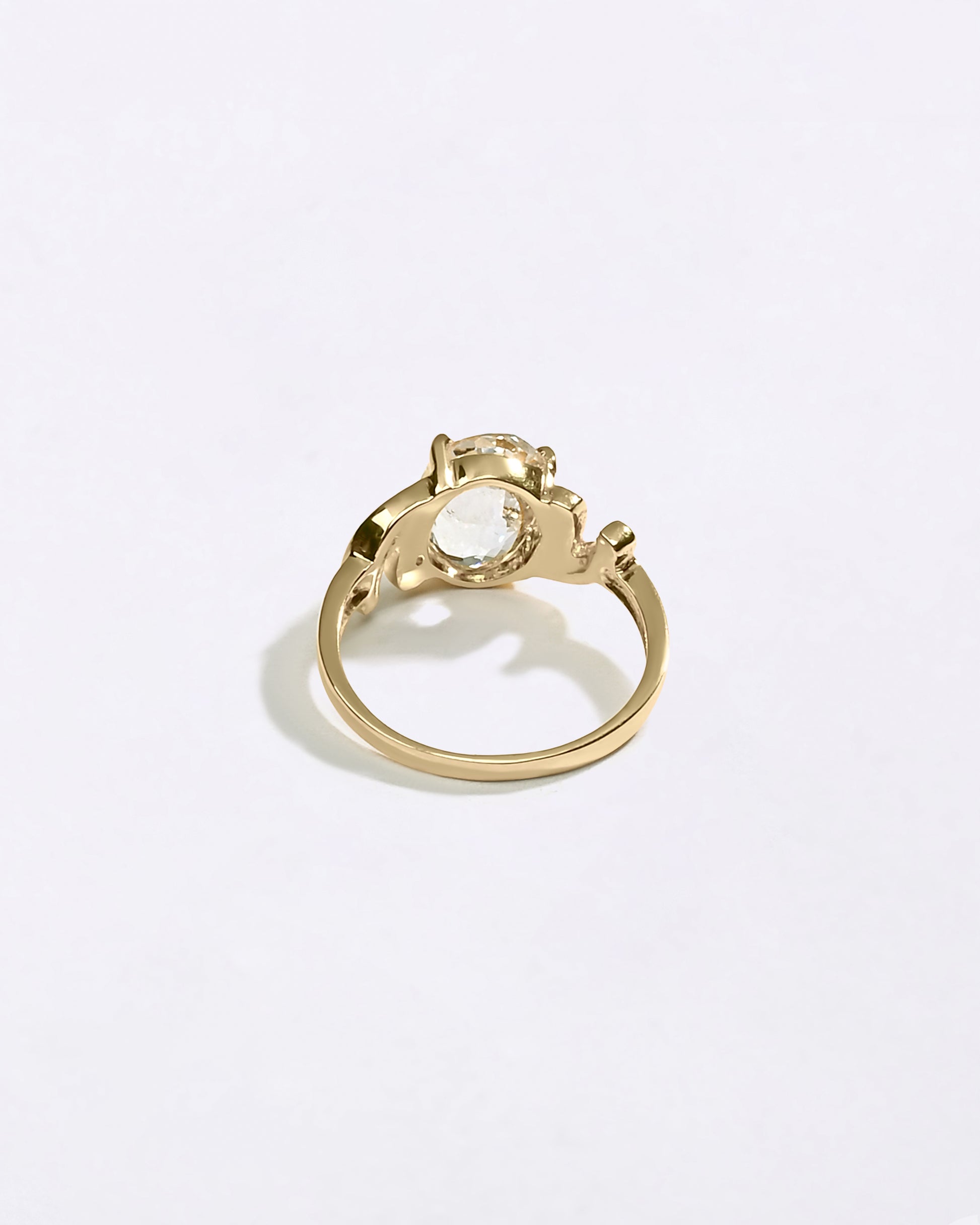 Royal White Sapphire Stone 18K Gold Ring from Myra Gems