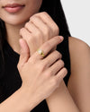 Royal White Sapphire Stone 18K Gold Ring from Myra Gems