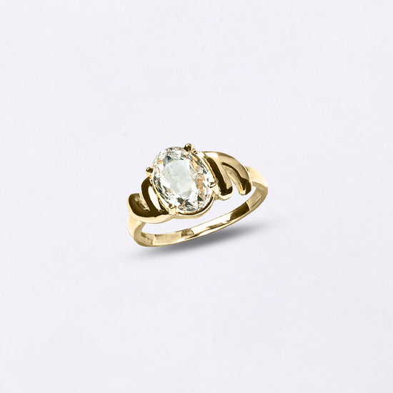 Royal White Sapphire Stone 18K Gold Ring from Myra Gems