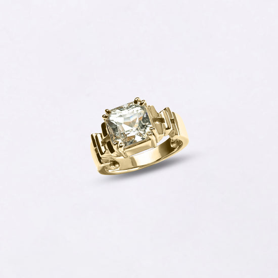 Natural Pukhraj Men Design in Gold Ring from Myra Gems