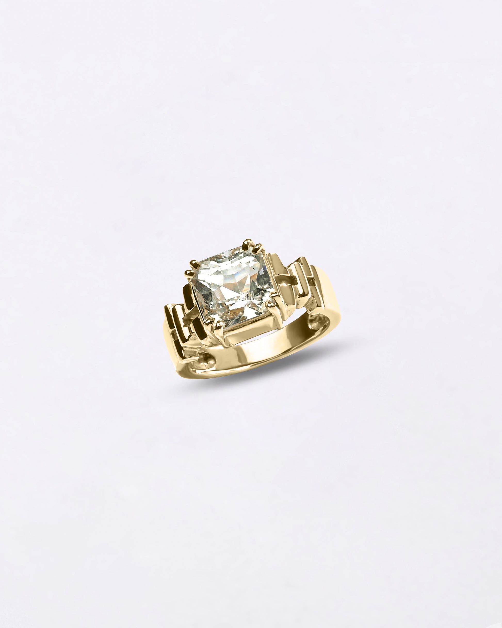 Natural Pukhraj Men Design in Gold Ring from Myra Gems