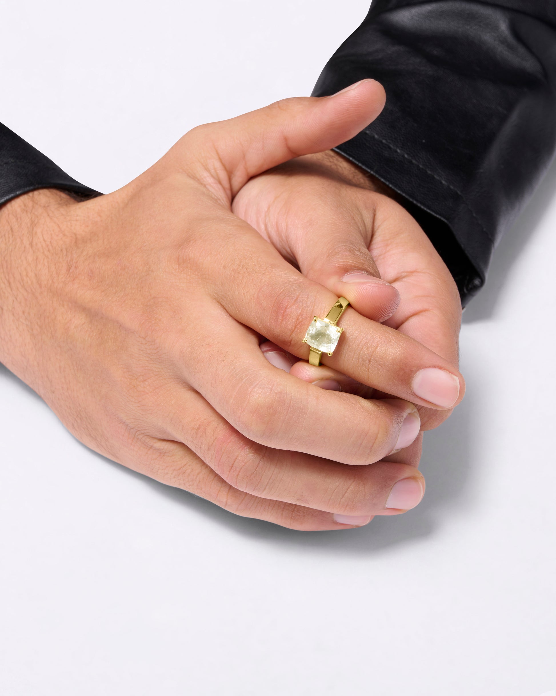 Original Pukhraj Ring with 18K Gold Band from Myra Gems