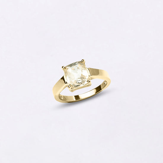 Original Pukhraj Ring with 18K Gold Band from Myra Gems