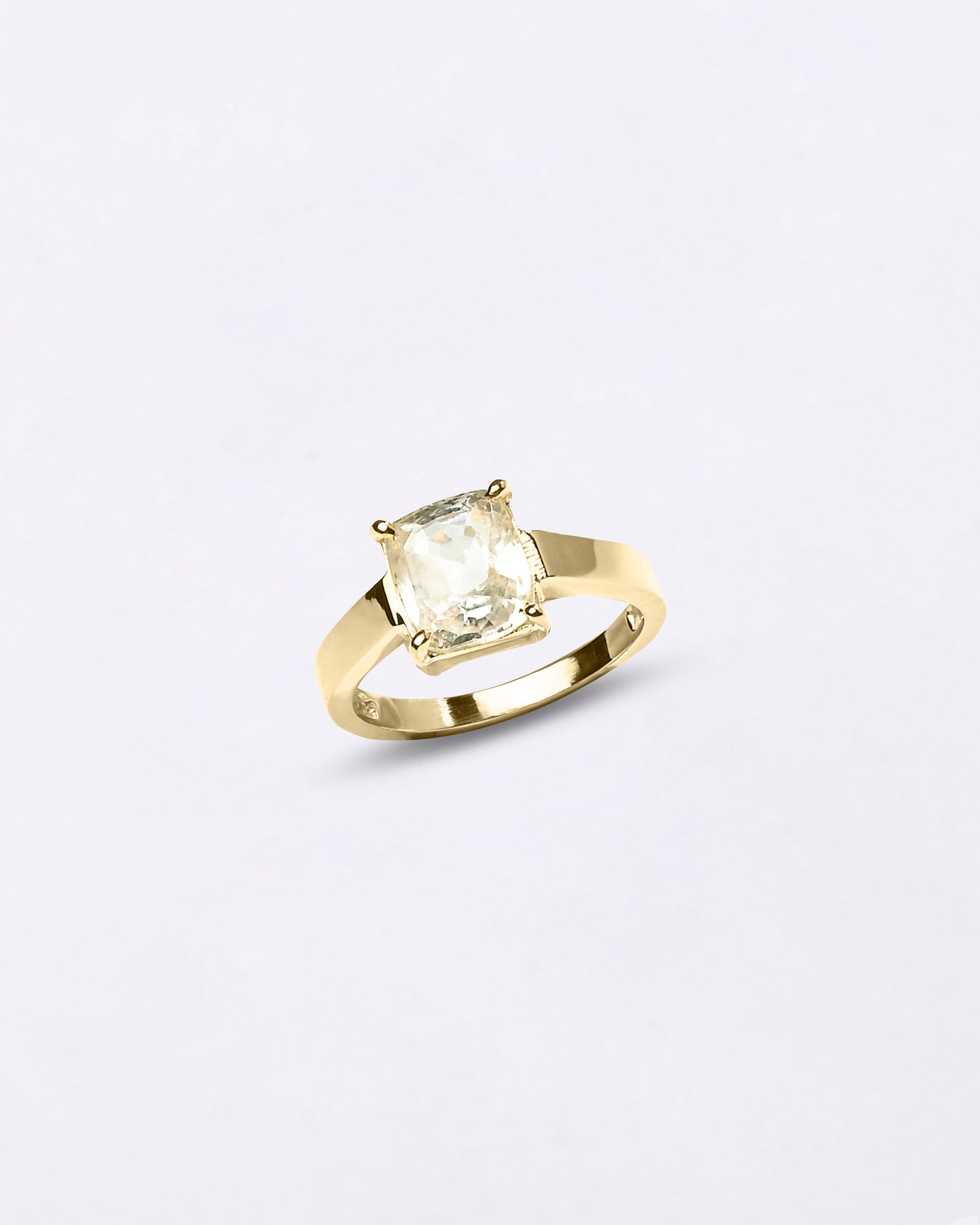 Original Pukhraj Ring with 18K Gold Band from Myra Gems
