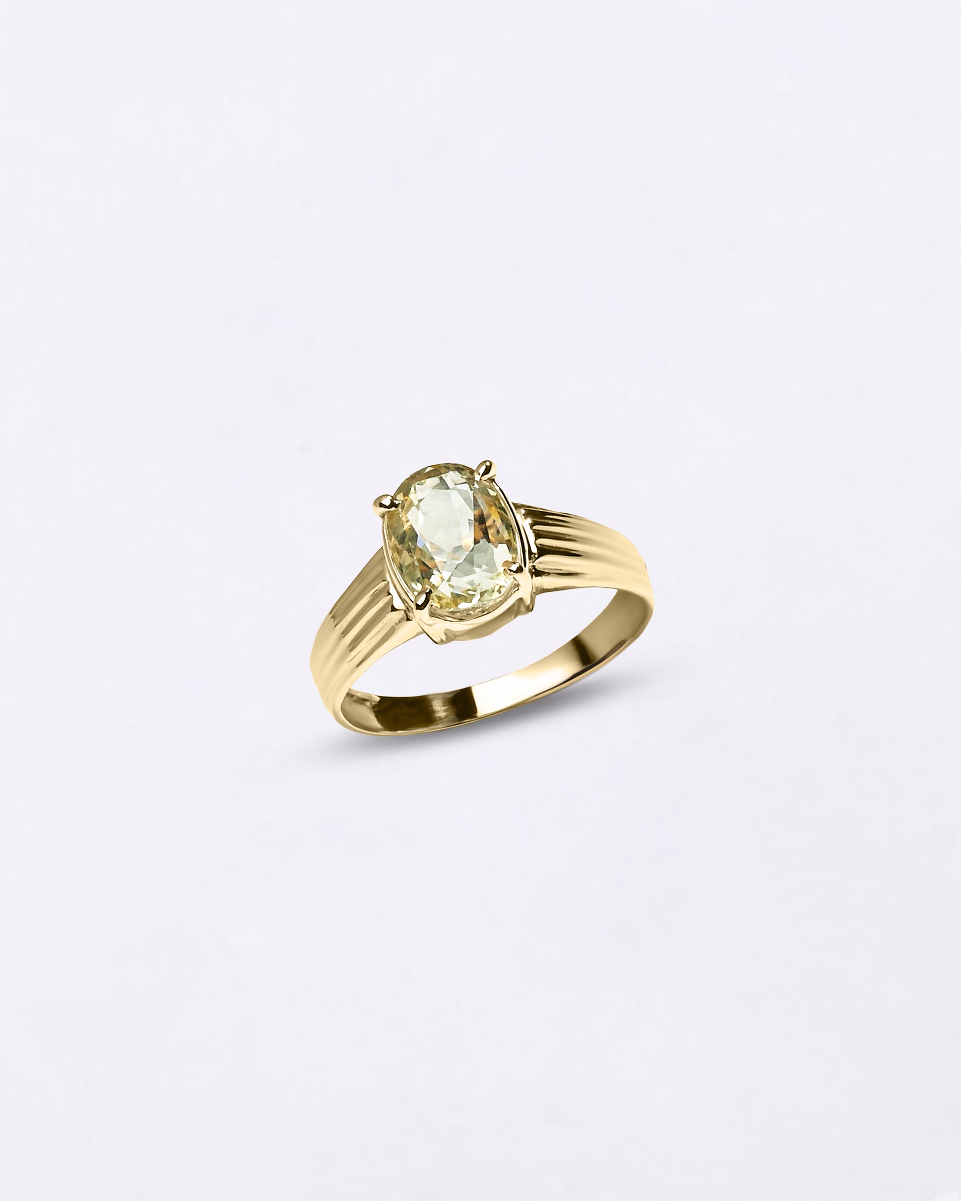 Superior Designs of White Sapphire Ring in Gold from Myra Gems